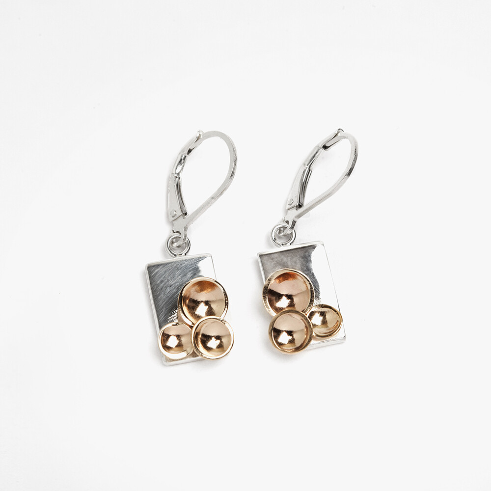 &quot;Champagne&quot; Collection 14K Gold &amp; Sterling Silver, Option: Champagne Drop Earrings SS &amp; 14K Gold