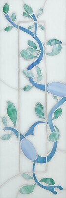 Aqua Seaweed Glass Mosaic with Silver Edges