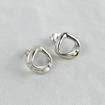 CROOK- Stud Earrings Sterling Silver
