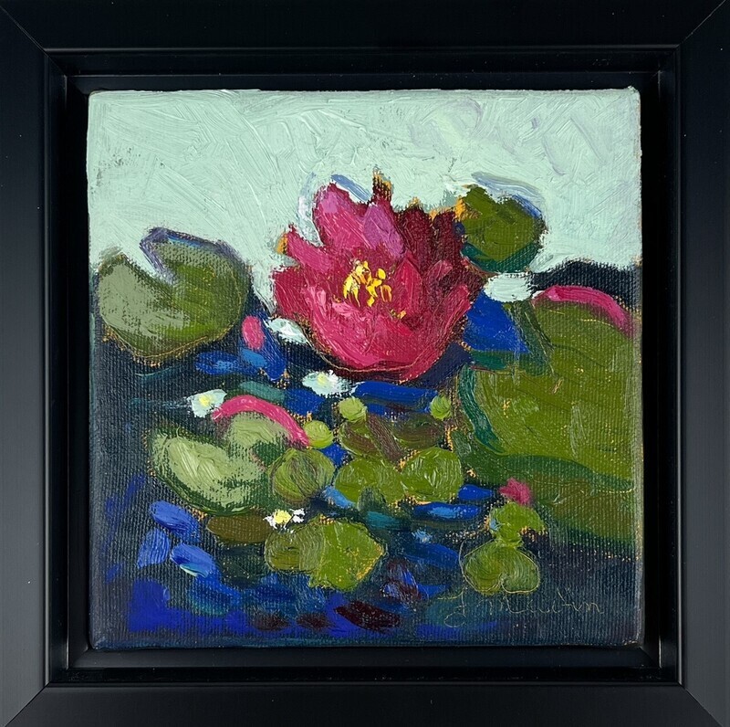 &quot;Nénuphar&quot; Oil On Canvas 6x6&quot; Framed 8x8&quot;