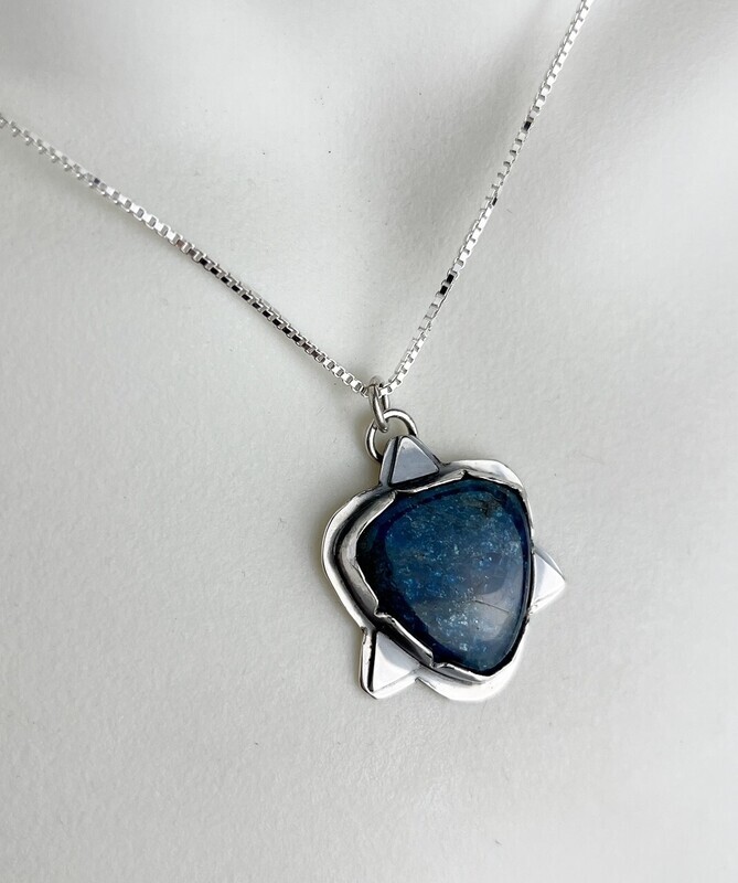 Neon Apatite in Sterling 18" Chain