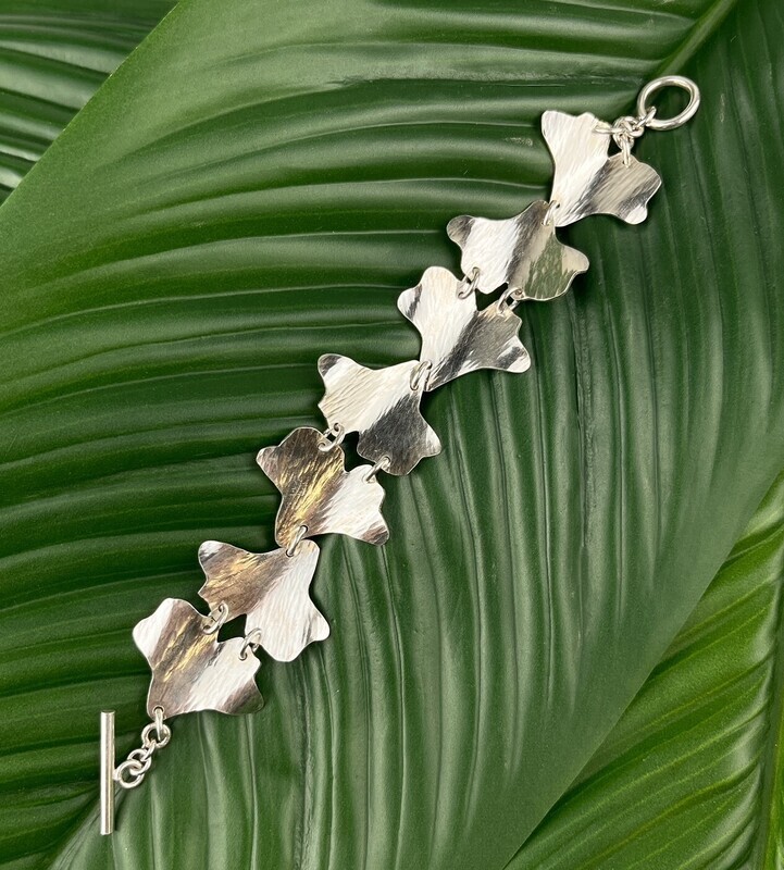Ginkgo Bracelet 7" Sterling Silver