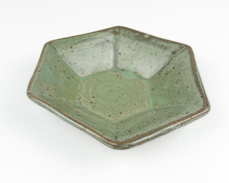 Hexagon Green Pottery Dish