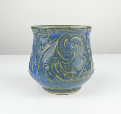 Textured Blue Pottery Tumbler