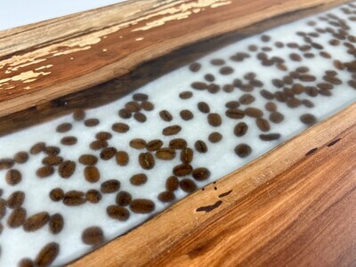 Apple Wood & Coffee Bean w/Epoxy Serving Board 12x17 5/8
