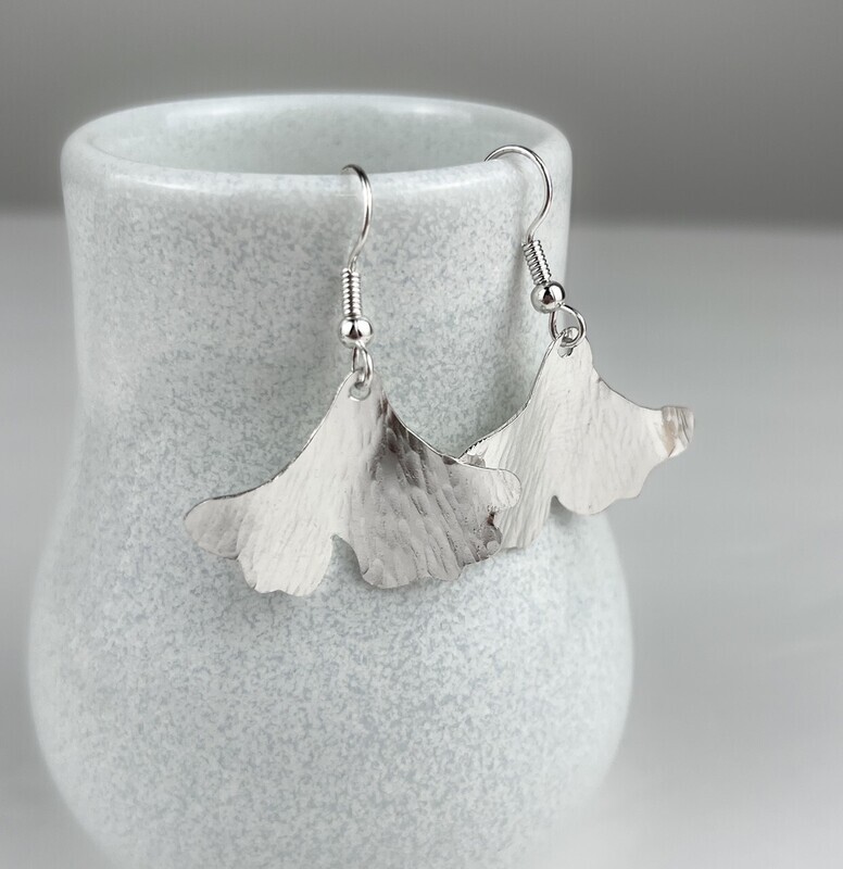 Ginkgo Sterling Silver Hook Earrings