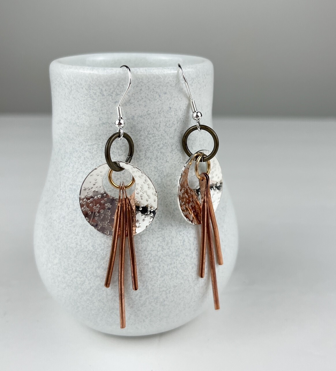 Mixed Metal Hook Earrings