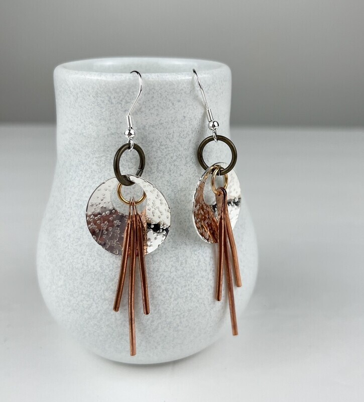 Mixed Metal Hook Earrings
