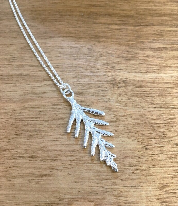 Small Cedar Pendant  Sterling Silver