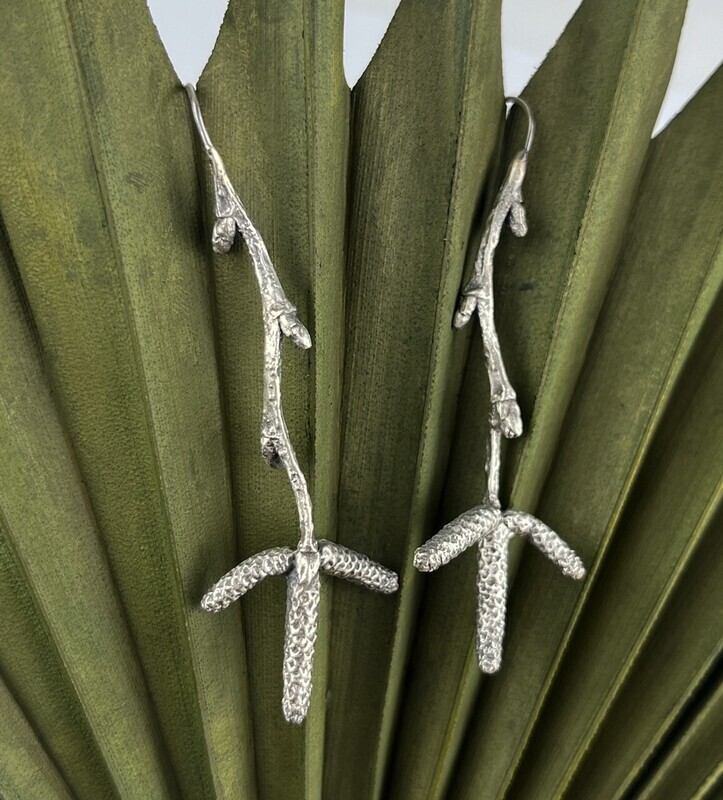 Alder Catkin Wire Earrings SS & Bronze