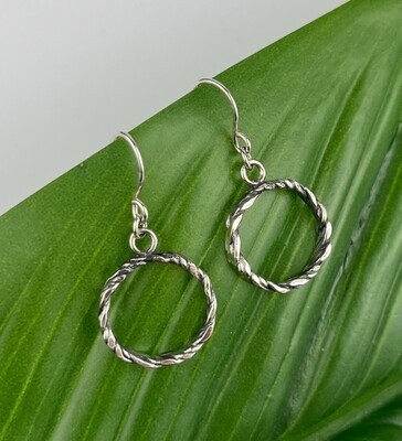 Twisted Wire Hoops Sterling Silver 17mm