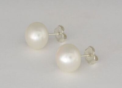 Pearl Post Earrings Sterling Silver