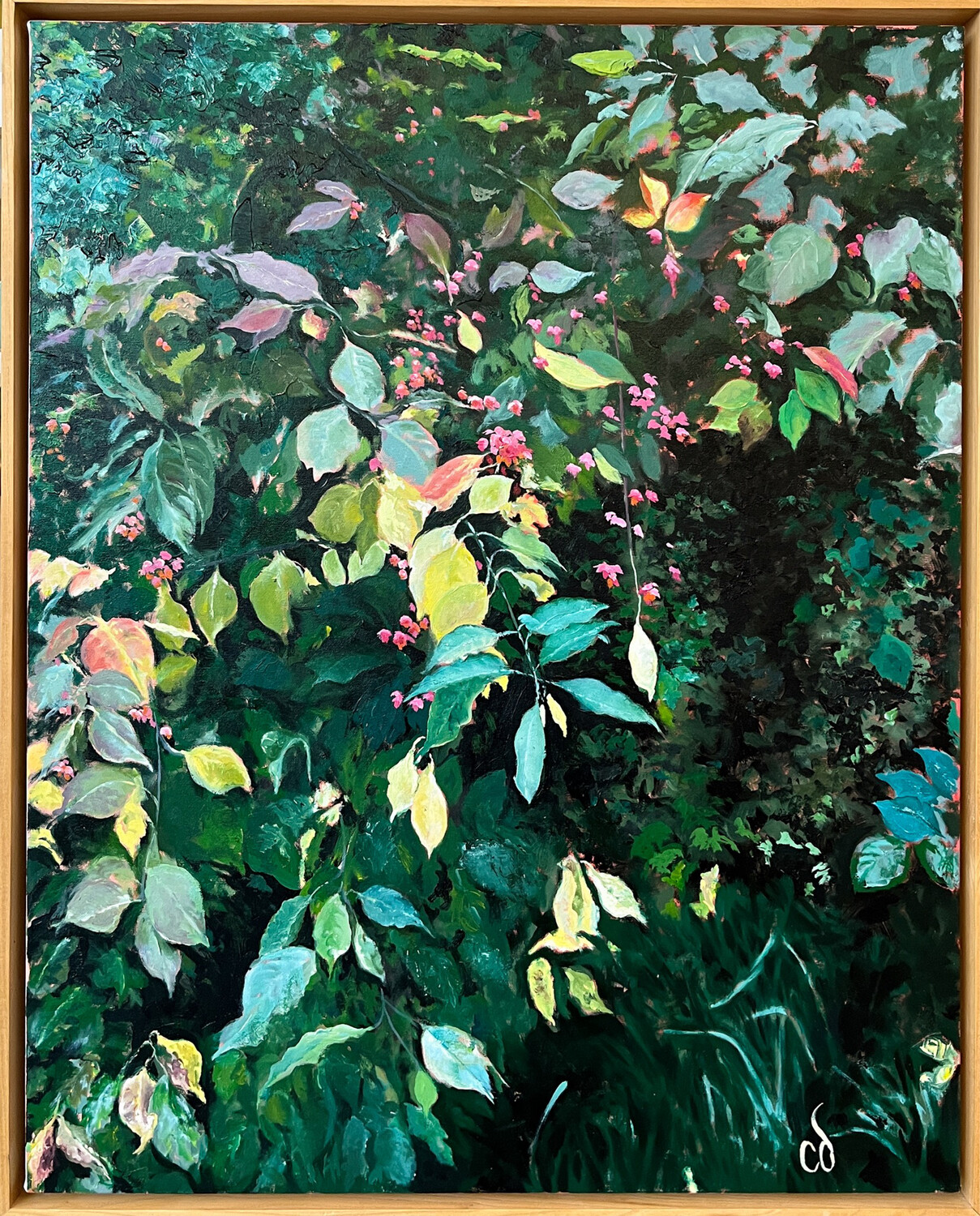 "Euonymus Et Al" 24x30" Oil On Canvas Framed 31x25"