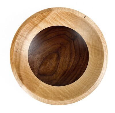Walnut & Curly Wooden Bowl 8x2