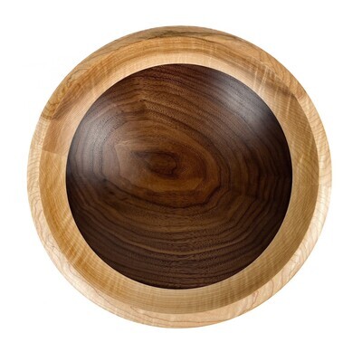 Walnut & Curly Wooden Bowl 10.5x2.75