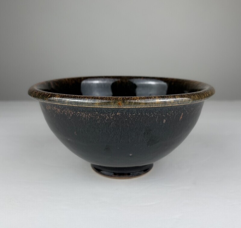Black Tenmoku Pottery Bowl