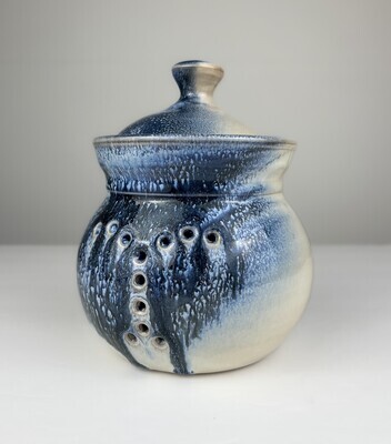 Blue & White Pottery Garlic Keeper