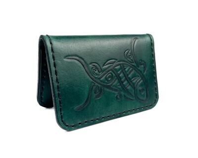 Celtic Fish Leather Carved Wallet