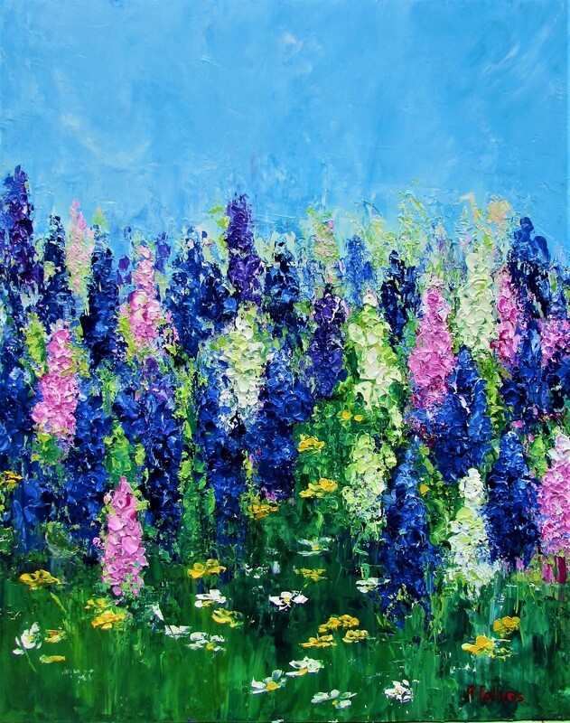 "Roadside Diva" 16x20" Oil Knife Painting