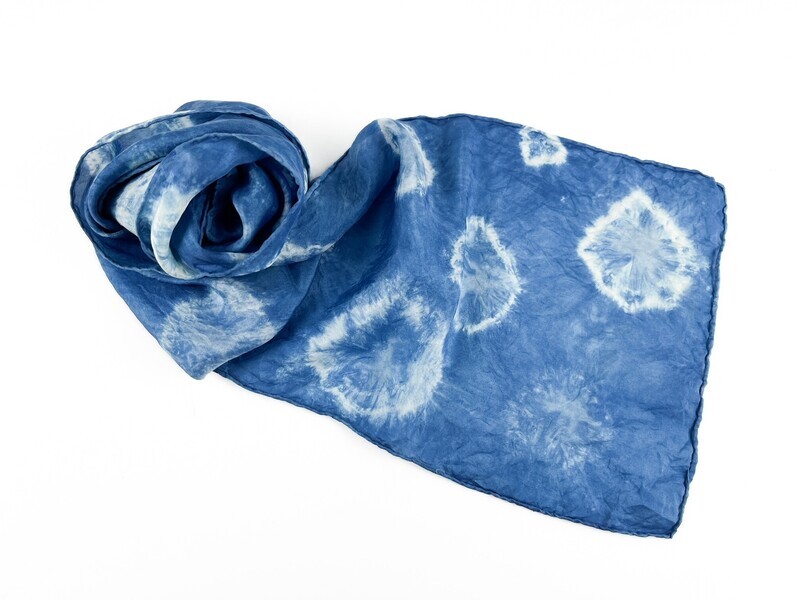 Indigo Dyed 100% Silk Scarf
