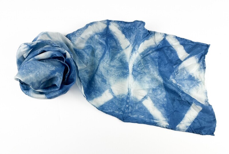 Indigo Dyed 100% Silk Scarf