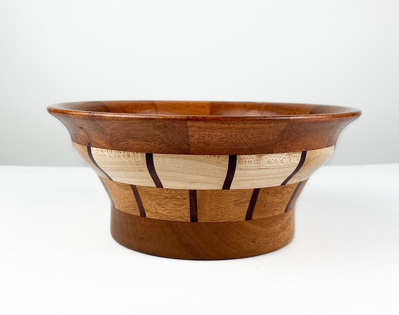 Bob Hunter Saint John New Brunswick Canada Handworks Gallery Canadian Woodwork Artist Mahogany & Maple Wooden Bowl 
