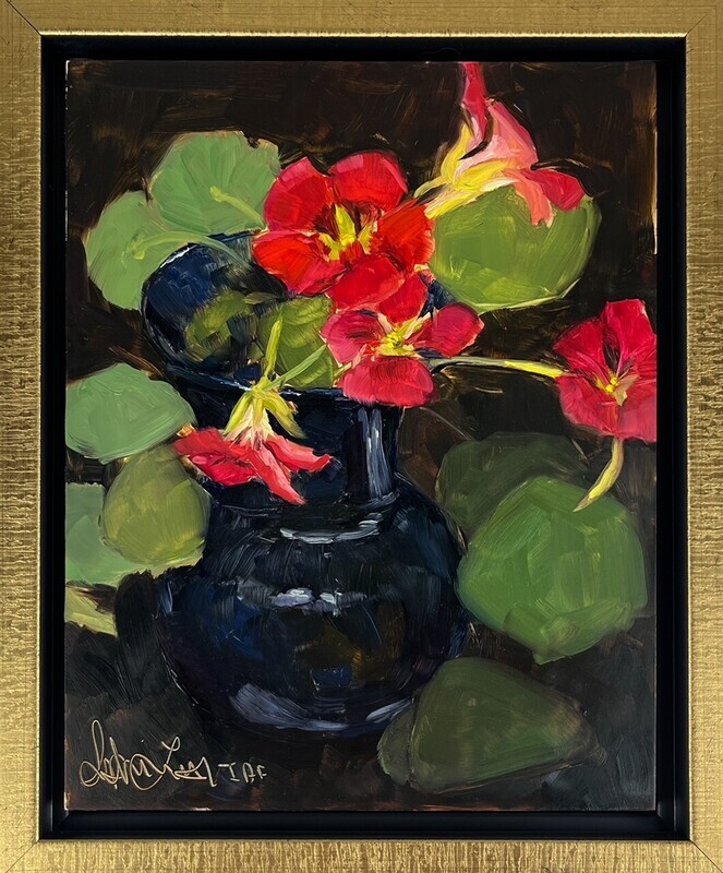 "The Blue Vase" 8x10" Oil on Board Framed