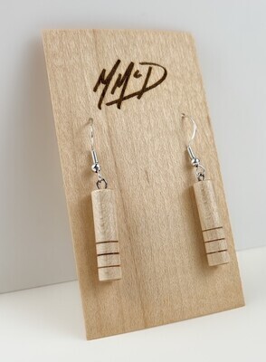 Turned Wood Earrings SIlver Plated
