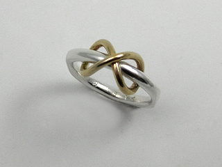 Infinity Ring SS & 14K Gold Size 8
