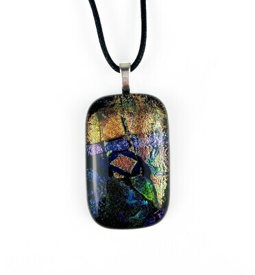 Fused Glass Pendant on Leather