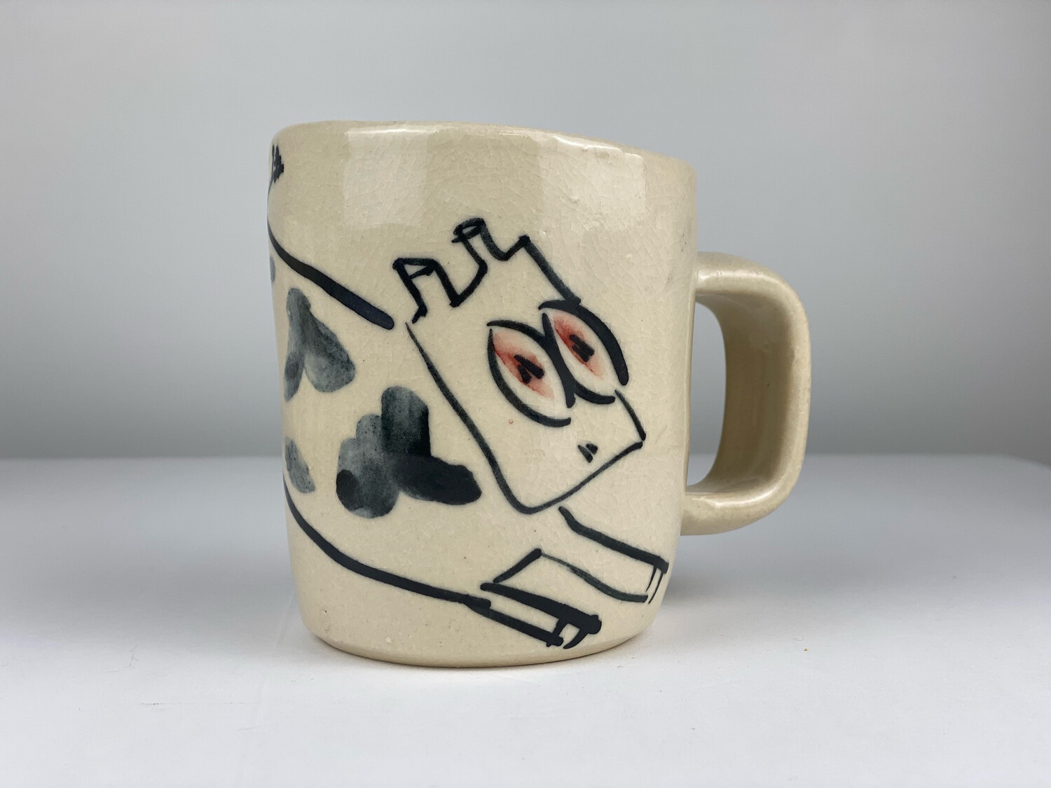 Whimsical Large Pottery Mug