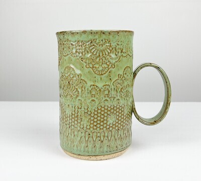 Green Textured Large Coffee Cups