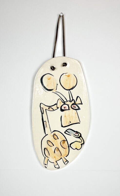 Darren Emenau Saint John New Brunswick Handworks Whimsical Pottery Wall Hanging Giraffe