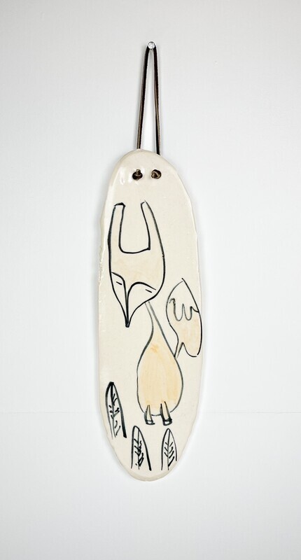 Darren Emenau MNO Saint John New Brunswick Canada Handworks Gallery Canadian Potter Whimsical Pottery Wall Hanging Fox