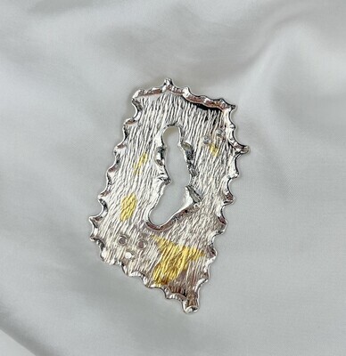 Sterling Silver Pendant with Gold Leaf (Chain not included)