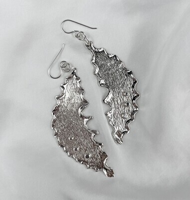 Sterling Silver Textured Hook Earrings
