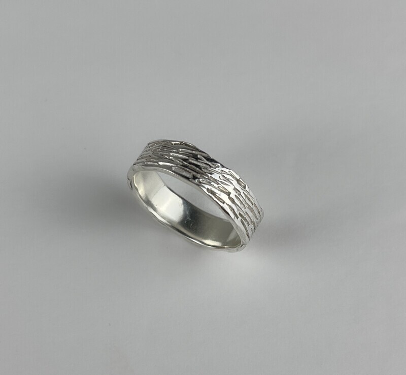 Tree Bark Ring size 8 SS