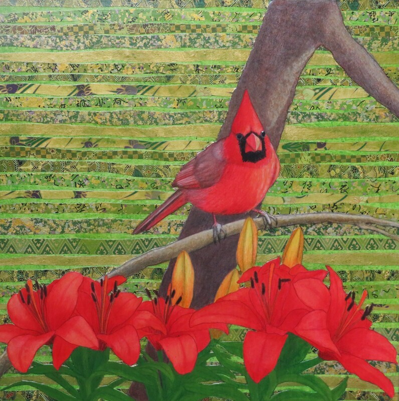 "Red VII" 16x16" Mixed Media Art