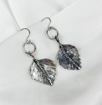 Leaves for Hygge: Silver/Copper Elm Leaf Earrings