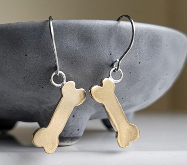 Bronze Bone Hook Earrings