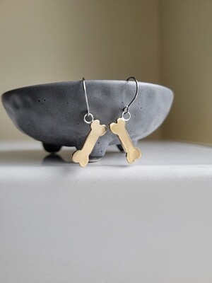 Bronze Bone Hook Earrings
