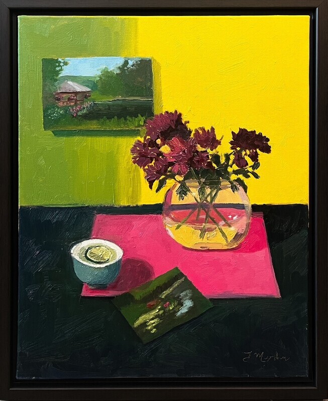 &quot;Chrysanthemes&quot; 20x16&quot; Oil on Canvas Framed