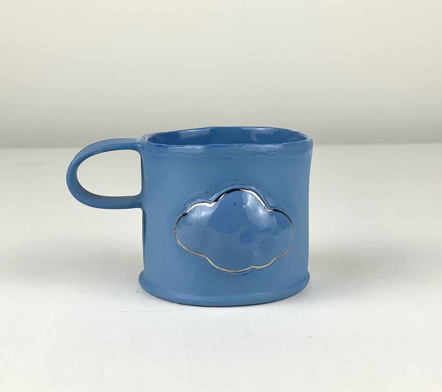 Cloud Espresso Pottery Cups Handbuilt with Silver