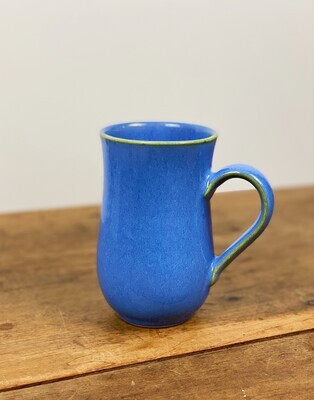 Curvy Light Blue Pottery Mugs