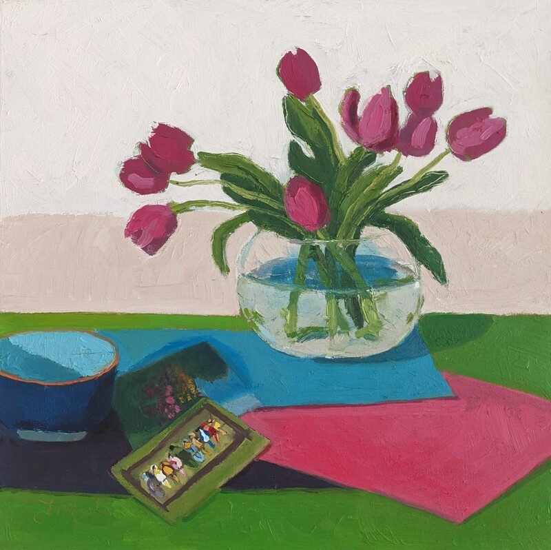 &quot;Tulips&quot; 16x16&quot; Oil on Canvas Framed