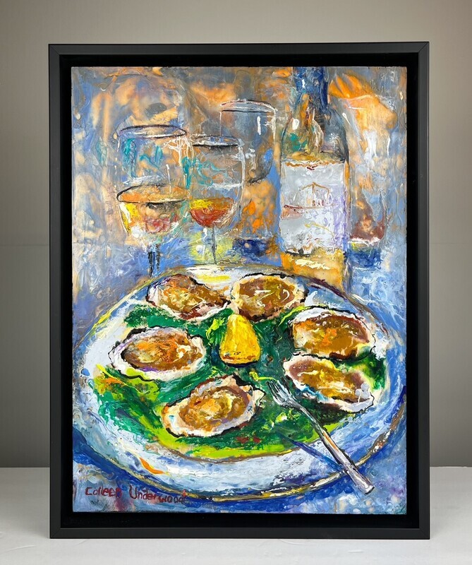"Oh Shucks" Encaustic 12x16" Framed 13.5x17.5"