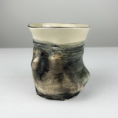 Black/Grey Pottery Tumbler with Gold