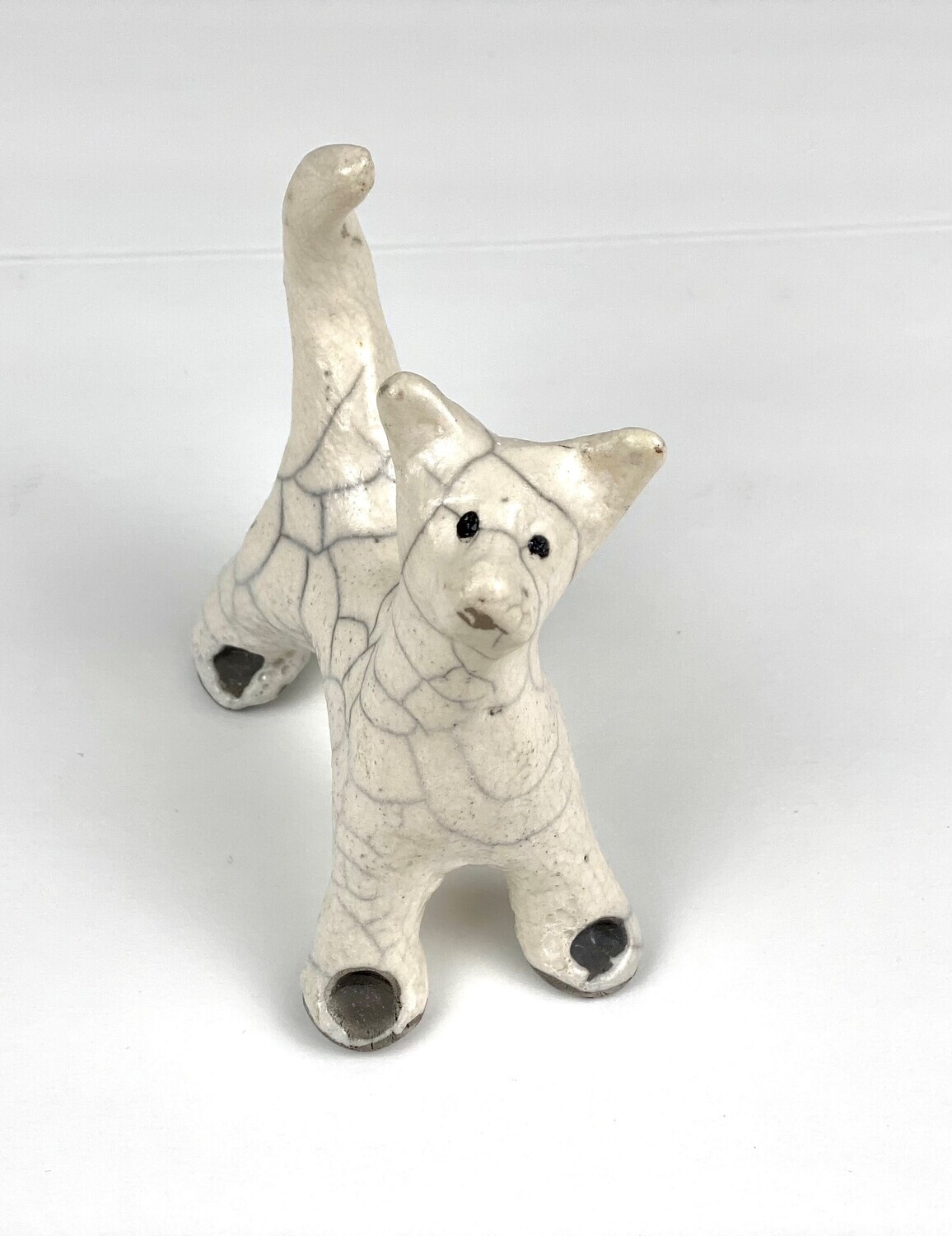 Small Raku Pottery Dog Sculpture/ Ring Holder