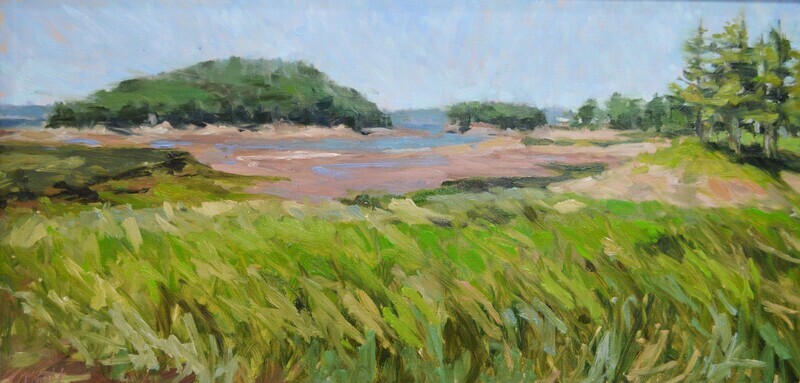 Theresa MacKnight Saint John New Brunswick Canada Handworks Canadian Painting, Oil, &quot;Five Island Wind&quot; Landscape Seascape