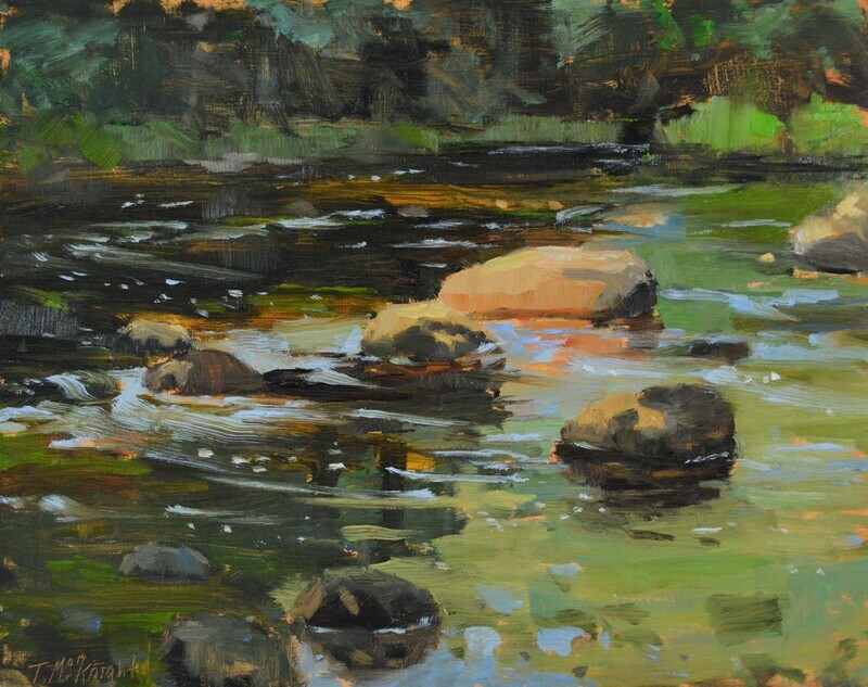 Theresa MacKnight Saint John New Brunswick Canada Handworks Canadian Painting, Oil, &quot;Mersey Morning Study&quot; Landscape River